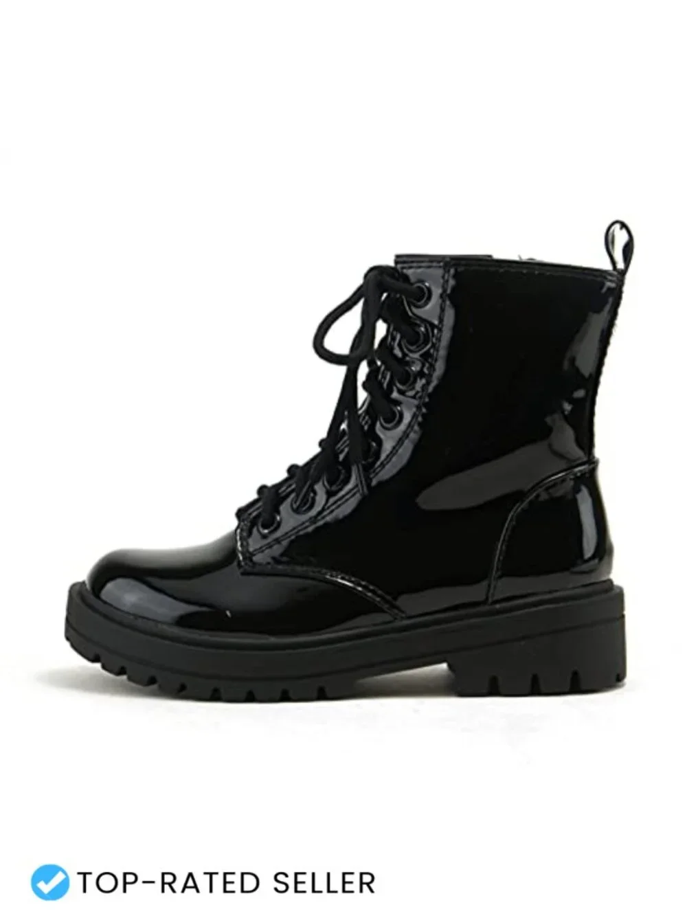 Lug Sole Combat Ankle Bootie Lace Up Side Zipper Chunky Heel